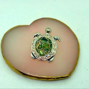 Abalone Shell Silver Turtle Pendant for Necklace